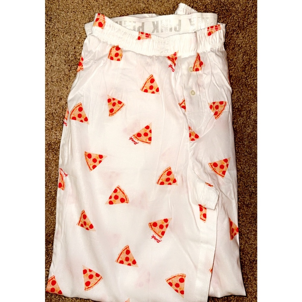 White Pizza Print PJ Pants